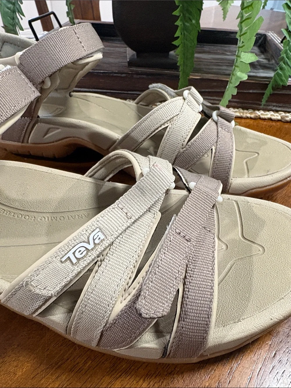 Teva Women’s Taupe and Beige Strappy Sandals